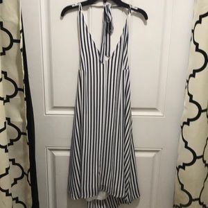 LoveRiche Navy and white striped halter dress